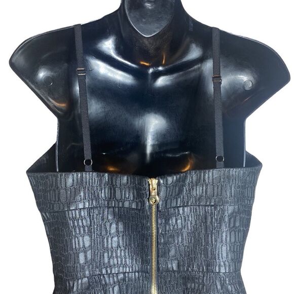 JAYGODFREY mini dress 8 reptile alligator black textured sexy dark romantic - Picture 8 of 9